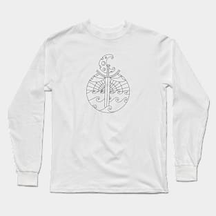 Sword in the Sea Fantasy Mandala Design Long Sleeve T-Shirt